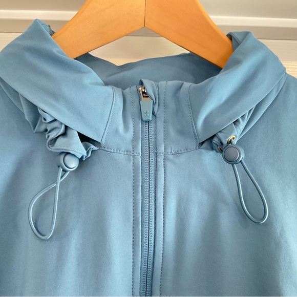 Sweaty Betty Women’s XL Fast Track Jacket Windbreaker Blue Hooded EUC - Picture 9 of 16